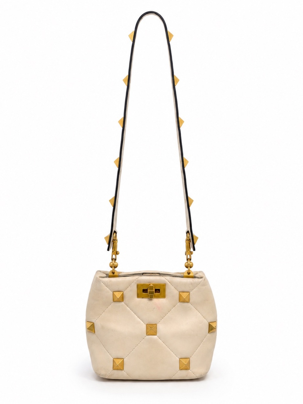 Valentino Garavani Roman Stud Nappa Leather Top Handle Bag